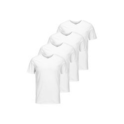 T-Shirt JACK & JONES "T-Shirt JACBASIC V-NECK TEE 2PK 2er Pack", Herren, Gr. M, weiß, Obermaterial: 100% Baumwolle CO., Kurzarm, Shirts