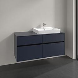 Villeroy und Boch Collaro Waschtischunterschrank C08600VQ 140x54,8x50cm, Waschtisch rechts, marine blue