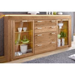 Highboard VOGL MÖBELFABRIK, braun (wildeiche teilmassiv), Sideboards, Breite 222 cm