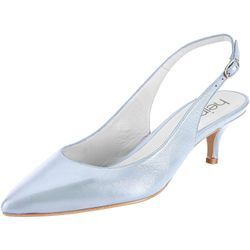 Slingpumps HEINE, Damen, Gr. 35, blau (hellblau), Nubukleder, Glattleder, Leder, feminin, Schuhe