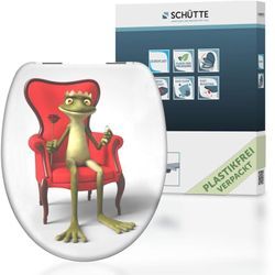 Schütte - wc Sitz frog king, Duroplast Toilettendeckel mit Absenkautomatik Motiv, Klobrille, Klodeckel, Toilettensitz