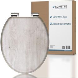 MDF WC Sitz LIGHT WOOD, Toilettendeckel mit Absenkautomatik Motiv, Klobrille mit Holzkern, Toilettensitz, WC Deckel