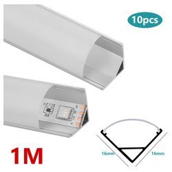 10x1m led Aluminium Profil led Aluprofil Alu Schiene Leiste Inner Modelle für led Streifen Eloxiert Leuchte V-form - Tolletour