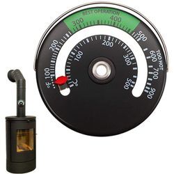 Jalleria - Kaminthermometer, magnetisches Ofenthermometer, Feuerofenrohr-Thermometer, Thermometer für Kamin, Holz, Feuerstelle, Ofen