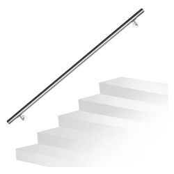 Swanew Treppengeländer 150 cm x ø 4,2 cm Handlauf Edelstahl Griff Wandhandlauf Wand Geländer Treppe Stange Brüstung Treppenhandlauf Rundhandlauf