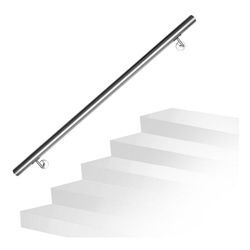 Swanew Treppengeländer 110 cm x ø 4,2 cm Handlauf Edelstahl Griff Wandhandlauf Wand Geländer Treppe Stange Brüstung Treppenhandlauf Rundhandlauf