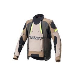 Motorradjacke Alpinestars Halo Drystar® Dunkel Khaki-Sand-Gelb Fluo