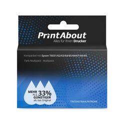 PrintAbout Druckerpatrone kompatibel mit Epson T6031/62/63/64/65/66/67/68/69 - Farb-Multipack - Hohe Kapazität - Multipack