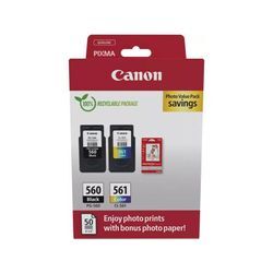 Canon PG-560 + CL-561 photo value pack (PG-560 / CL-561) - Schwarz + 3 Farben - Druckerpatrone - Multipack