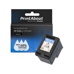 PrintAbout Druckerpatrone kompatibel mit HP 62XL (C2P05AE) - Schwarz - Hohe Kapazität