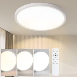 Gbly - Deckenlampe led Deckenleuchte Flach - Ø30cm Badezimmerlampe Badezimmer Dimmbar Küchenlampe Rund Schlafzimmerlampe Weiß Deckenbeleuchtung 24W