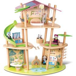 Puppenhaus HAPE "Green Planet Explorer,Das Bambushaus der Pandas", bunt, Puppenhäuser, KinderB:59cm H:61cm T:34cm, Holz, Kunststoff, Polyester, B:59cm H:61cm T:34cm