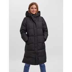 Steppmantel VERO MODA "VMERICAHOLLY LONG DOWN JACKET", Damen, Gr. XL (42), schwarz, Web, Steppware, Obermaterial: 100% Polyester. Wattierung: 50% Daunen, 50% Federn, unifarben, modisch, Langarm Rippbündchen, Mäntel