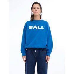 Ball Sweatshirt Damen Baumwolle bedruckt, blau