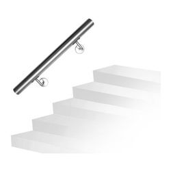 Treppengeländer 50 cm x ø 4.2 cm Handlauf Edelstahl Griff Wandhandlauf Wand Geländer Treppe Stange Brüstung Treppenhandlauf Rundhandlauf - Tolletour