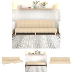 The Living Store Schlafsofa 2-Sitzer Creme Stoff - Sofas