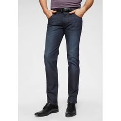 Regular-fit-Jeans BUGATTI "Flexcity", Herren, Gr. 36, Länge 32, blau (dunkelblau), Denim/Jeans, Obermaterial: 82% Baumwolle, 17% Polyester, 1% Elasthan, unifarben, casual, regular fit lang, Jeans, mit Stretch, Topseller