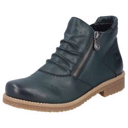 Stiefelette RIEKER, Damen, Gr. 36, grün (dunkelgrün), Lederimitat, unifarben, sportlich, Schuhe, Schlupfboots, Ankleboots mit beidseitigem Reißverschluss