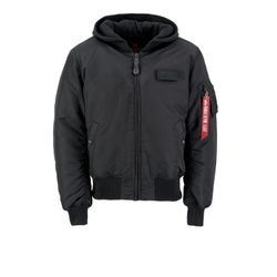 Bomberjacke ALPHA INDUSTRIES "Alpha Industries Men - Bomber Jackets MA-1 Zip Hood Back Print", Herren, Gr. L, schwarz (schwarz, rainbow reflective), Obermaterial: 100% Nylon, Futter: 100% Nylon, Kapuze: 75% Baumwolle, 25% Polyester, Füllung: 100% Polyester, Jacken