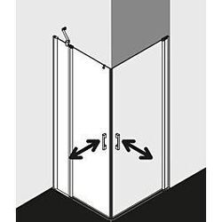 Kermi Pega Pendeltür-Eckeinstiegshälfte 2-tlg. PEEPR10018VAK 100x185cm, silber hochglanz, ESG klar, rechts, auf Duschwanne