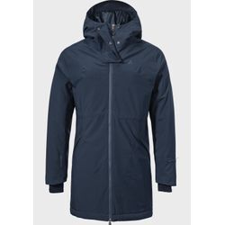 Parka SCHÖFFEL "Urban Ins Parka Style Crivat WMS", Damen, Gr. 38, blau (8820, blau), Oberstoff : 100% Polyester (Membran: Polyurethan) Futter : 100% Polyester Wattierung : 100% Polyester, modisch, regular fit, hoch geschlossener Ausschnitt, Langarm, Jacken