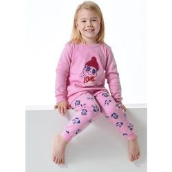 SCHIESSER Schlafanzug lang Organic Cotton Bündchen Panda rosé - Girls World 104 female