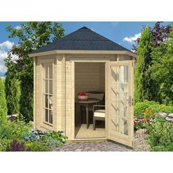 Dancover Holzpavillon Lausanne, sechskantig 2,8x2,42x2,89m, 44mm, Naturbelassen