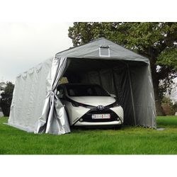 Dancover Zeltgarage Lagerzelt Garagenzelt Basic 3,3x7,2x2,4m PE, grau