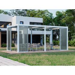 Dancover Bioklimatischer Pergola-Pavillon San Pablo mit Schiebetüren, 4x5,8m, Weiß