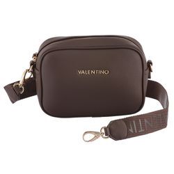 Mini Bag VALENTINO BAGS "CAMERA BAG NEVER", Damen, Gr. B/H/T: 20,5cm x 14,5cm x 7cm, grau (taupe), Polyurethan, Taschen, Umhängetasche Tasche Damen Schultertasche