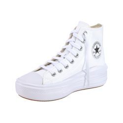 Sneaker CONVERSE "CHUCK TAYLOR ALL STAR MOVE PLATFORM LEATHER", Gr. 36, weiß (weiß, weiß), Synthetik, sportlich, Schuhe