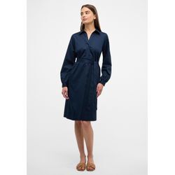 Blusenkleid ETERNA "LOOSE FIT", Damen, Gr. 36, Normalgrößen, blau (navy), 95% cotton, 5% Elasthan, casual, Langarm, Kleider