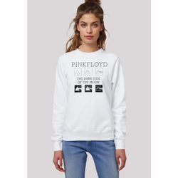 Sweatshirt F4NT4STIC "Pink Floyd Pyramids", Damen, Gr. L, weiß, Obermaterial: 85% Baumwolle, 15% Polyester, casual, regular fit, Rundhals, Langarm ohne Bündchen, Sweatshirts, Premium Qualität