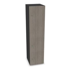 Narbutas Schrank Choice - 1 große & 2 kleine Türen, Farbe Dark Grey / Grey Wood