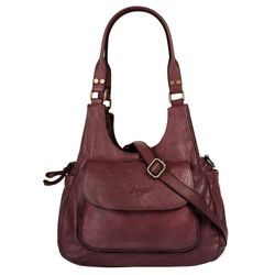 Umhängetasche SAMANTHA LOOK, Damen, Gr. B/H/T: 37cm x 18cm x 13cm onesize, rot (bordeaux), Leder, unifarben, leicht glänzend, Taschen, echt Leder, Made in Italy