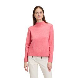 Strickpullover BETTY BARCLAY "Betty Barclay Feinstrickpullover mit Rippenstruktur", Damen, Gr. 36, rot (rot melange), Strick, Obermaterial: 50% Viskose, 27% Polyamid, 23% Polyester., casual, gerade lang, Langarm, Pullover, Strass