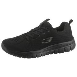 Sneaker SKECHERS "Graceful - Get Connected" Gr. 36, schwarz, Damen, Textil, Schuhe, mit Memory Foam, Freizeitschuh, Halbschuh, Schnürschuh