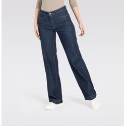 Weite Jeans MAC "WIDE" Gr. 38, Länge 34, blau (fashion rinsed), Damen, Obermaterial: 91% Baumwolle, 7% Elastomultiester, 2% Elasthan, Jeans