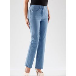 Dehnbund-Jeans CASUAL LOOKS, Damen, Gr. 19, Kurzgrößen, blau (blau, bleached), 78% Baumwolle, 20% Polyester, 2% Elasthan, unifarben, lang, Jeans