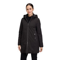 Wendejacke BETTY BARCLAY "Betty Barclay Wendejacke mit Kapuze", Damen, Gr. 36, schwarz, Obermaterial: 88% Polyester, 12% Elasthan. Füllung: 100% Polyester., sportlich, tailliert, Jacken