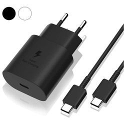 Samsung Schnellladegerät 25 w, USB-Typ-C-Anschluss, Samsung Ultra-Schnellladekabel, kompatibel mit Samsung Galaxy S22 Plus/S22 ULTRA/S21 fe