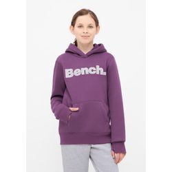 Kapuzensweatshirt BENCH. "ANISE G", Mädchen, Gr. 164, lila (deep lila), Sweatware, Obermaterial: 60% Baumwolle, 40% Polyester, unifarben, casual, Sweatshirts