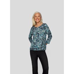 3/4-Arm-Shirt RABE, Damen, Gr. 40, grau (anthra), Web, Obermaterial: 92% Viskose, 8% Elasthan, mehrfarbig, bedruckt, casual, regular fit normal, Rundhals, 3/4-Ärmel, Shirts, mit grafischem Muster