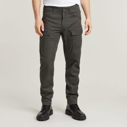 Cargohose G-STAR "Rovic Cargo regular tapered", Herren, Gr. 30, Länge 34, grau (raven), Web, Obermaterial: 99% Baumwolle, 1% Elasthan, casual, gerade, unten schmal lang, Hosen