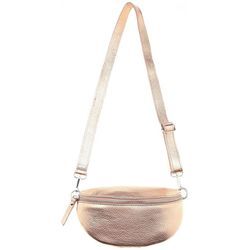 Umhängetasche ZWILLINGSHERZ "Crossbody Bag Leder", rosa (rosegold), Damen, Taschen, Umhängetasche mit Reißverschluss