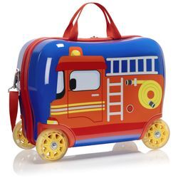 Kinderkoffer HEYS "Kinderkoffer Heys Kids Ride-On Luggage, 16 cm", Gr. B/H/T: 12,4cm x 16cm x 8,5cm 25 l, rot, Polycarbonat, mehrfarbig, festlich, Koffer, Heys x Joachim Llambi Kindertrolley Kinder Reisegepäck