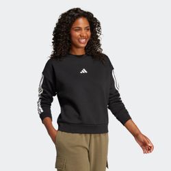 Sweatshirt ADIDAS SPORTSWEAR "W 3S FL SWT", Damen, Gr. XL, schwarz-weiß (schwarz, weiß), Obermaterial: 55% Baumwolle, 36% Polyester, 9% Viskose, sportlich, Rundhals, Sweatshirts