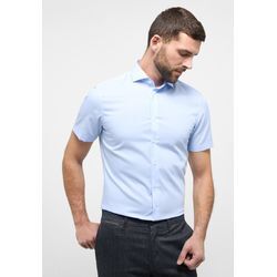 Kurzarmhemd ETERNA "SLIM FIT" Gr. 40, Normalgrößen, blau (hellblau), Herren, 100% cotton, Hemden