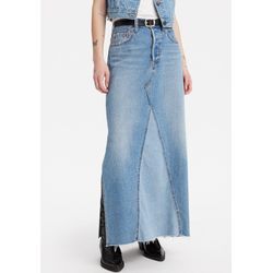 Jeansrock LEVI'S "ICONIC LONG SKIRT", Damen, Gr. 25, blau (own it), Denim/Jeans, Obermaterial: 100% Baumwolle, unifarben, casual, A-Linie knöchellang, Röcke, im Five-Pocket Style