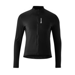 Radtrikot GONSO "SITIVO TRIKOT THERM M", Herren, Gr. M, schwarz, 57% Polyamid, 28% Polyester, 15% Elasthan, Rundhals, Trikots, Herren Fahrradtrikot langarm, isolierendes Full-Zip Trikot, Tight Fit